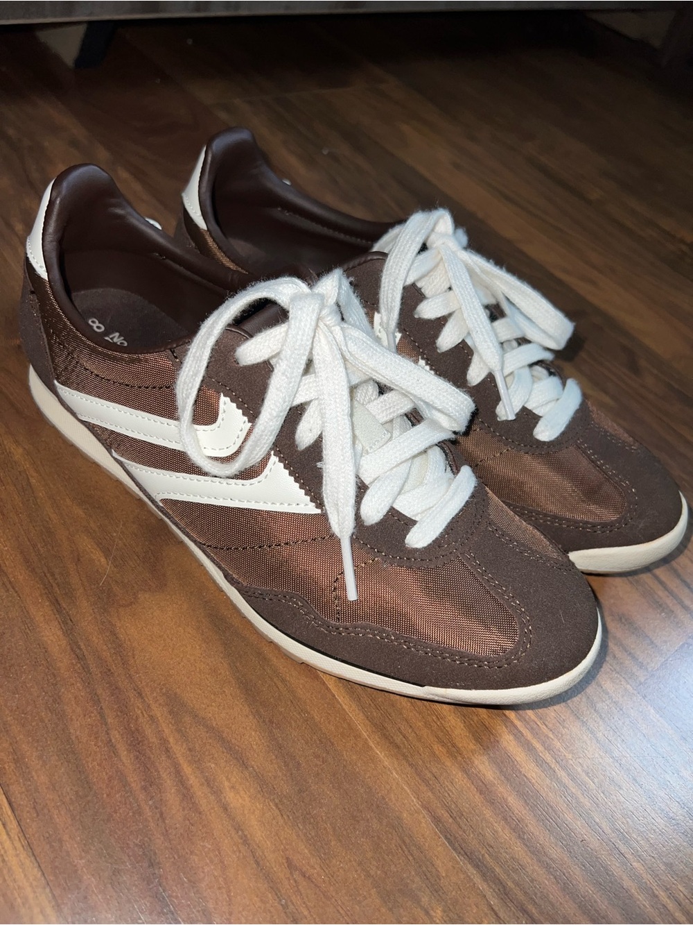 Classic Women’s Brown Casual Sneakers with White Accents